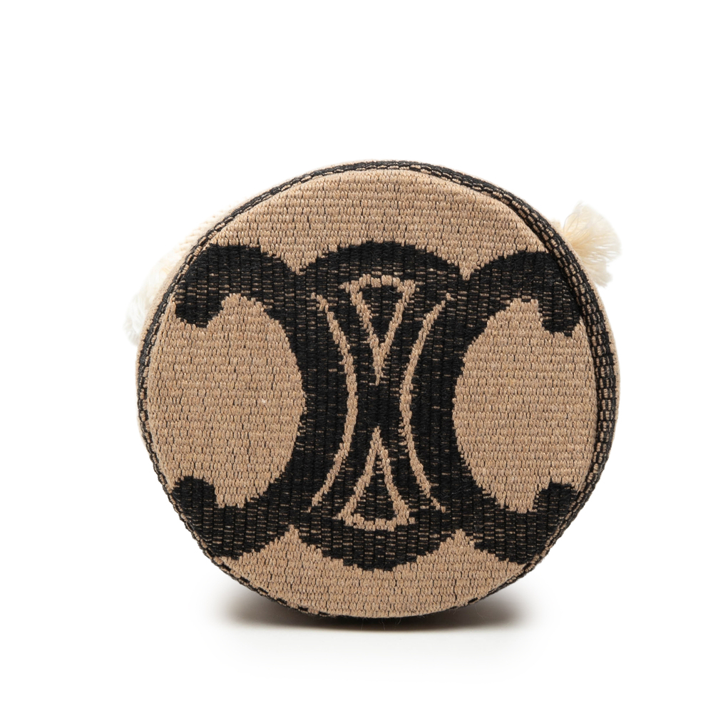 Pre-Loved Celine Small Triomphe Raffia Drawstring Bucket Bag - Picture 3 of 8